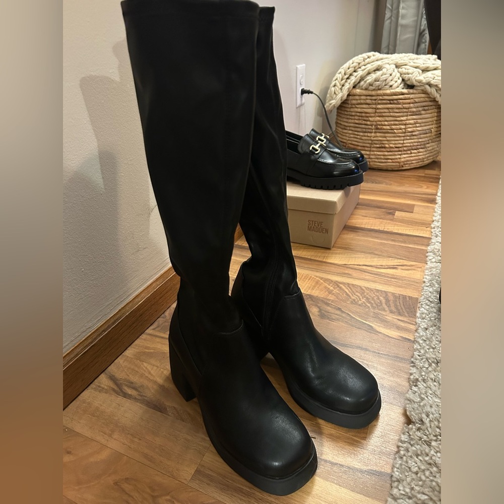 Steve Madden Black Over the Knee Boots